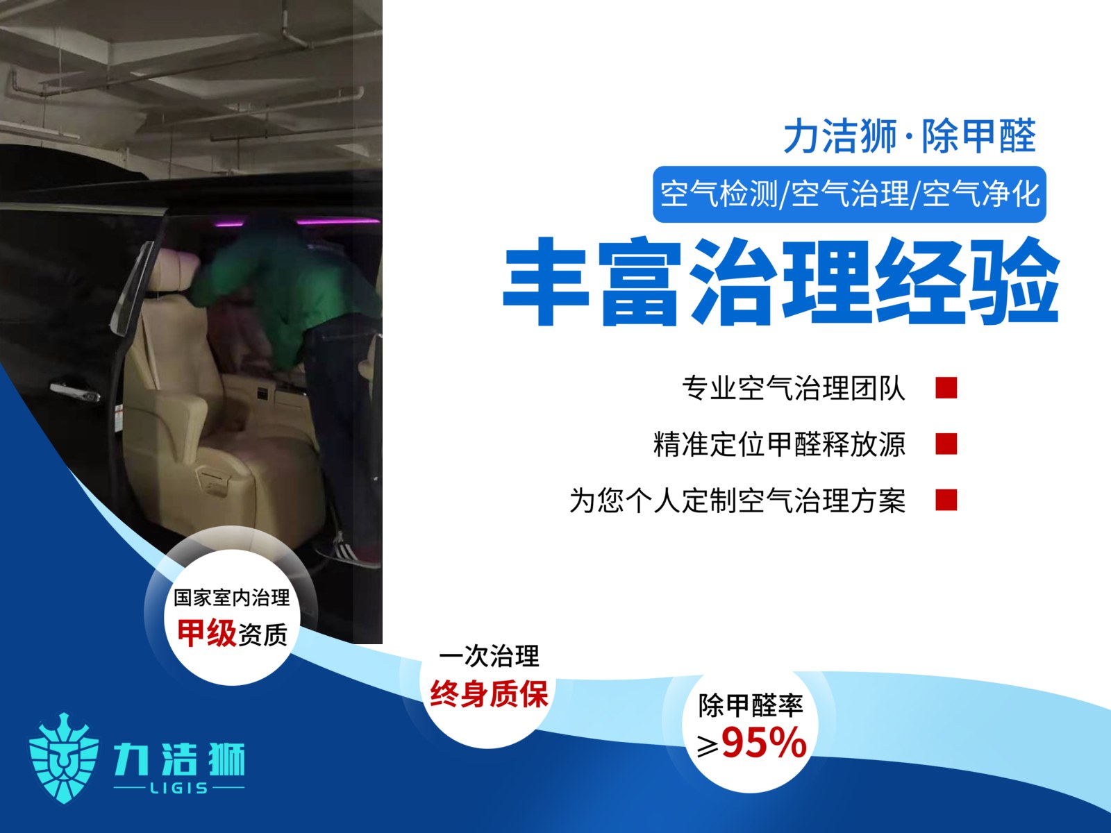 成都绿地锦天府汽车汽车除甲醛施工现场-力洁狮环保-4