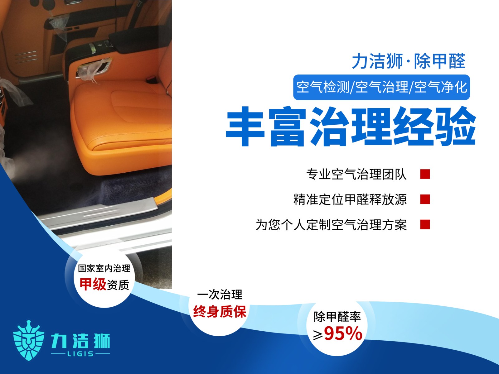 成都劳斯莱斯汽车汽车除甲醛施工现场-力洁狮环保-2