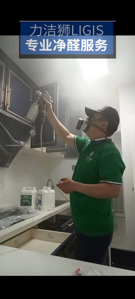 成都彩虹苑 母婴家庭除甲醛施工现场-力洁狮环保-3
