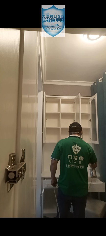 成都彩虹苑 母婴家庭除甲醛施工现场-力洁狮环保-4